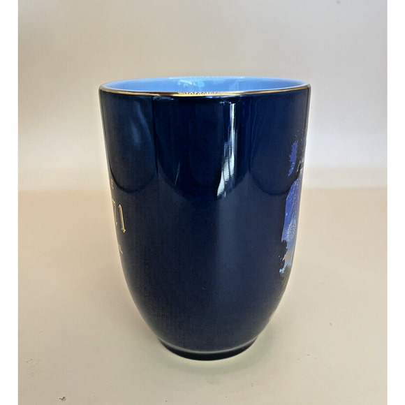 Vintage Walt Disney World 1971 Castle Commemorative Mug Blue Gold Trim #2149 - Picture 2 of 6